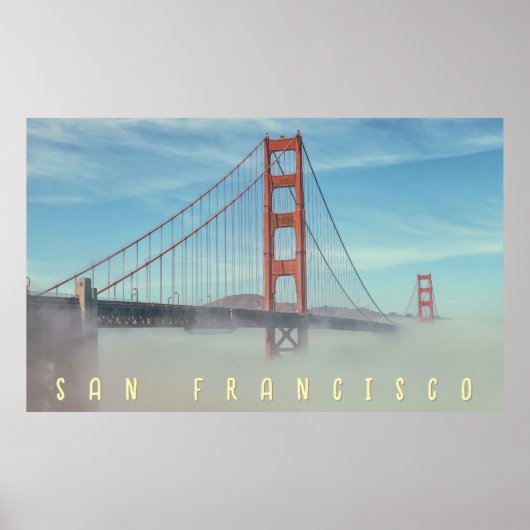 Golden Gate en mist Poster (Voorkant)