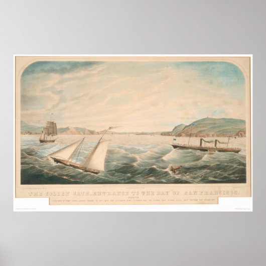 Golden Gate Entrance to San Francisco (0642A) Poster (Voorkant)