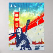 Golden Gate Guitarist Poster (Voorkant)
