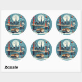 Golden Gate Holiday Magic San Francisco Christmas Ronde Sticker (Vel)