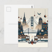 Golden Gate Holiday Magic San Francisco Kerstmis Briefkaart (Voorkant / Achterkant)