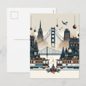 Golden Gate Holiday Magic San Francisco Kerstmis Feestdagenkaart (Voorkant / Achterkant)