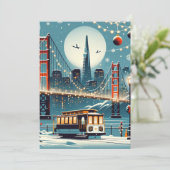 Golden Gate Holiday Magic - San Francisco Kerstmis Feestdagenkaart (Staand voorkant)