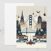 Golden Gate Holiday Magic San Francisco Kerstmis Feestdagenkaart (Voorkant / Achterkant)