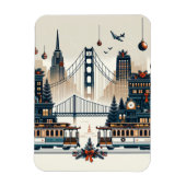 Golden Gate Holiday Magic San Francisco Kerstmis Magneet (Verticaal)