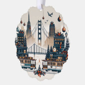 Golden Gate Holiday Magic San Francisco Kerstmis Ornament Kaart (Links)
