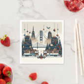 Golden Gate Holiday Magic San Francisco Kerstmis Servet (Insitu)