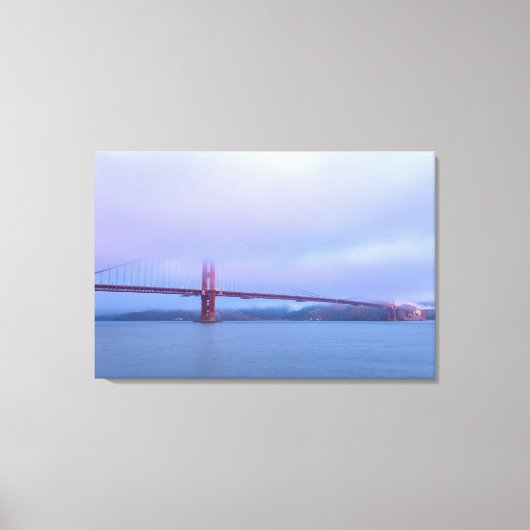 Golden Gate in de mist Canvas Afdruk (Voorkant)