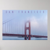 Golden Gate in de mist Poster (Voorkant)