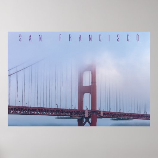 Golden Gate in de mist Poster (Voorkant)