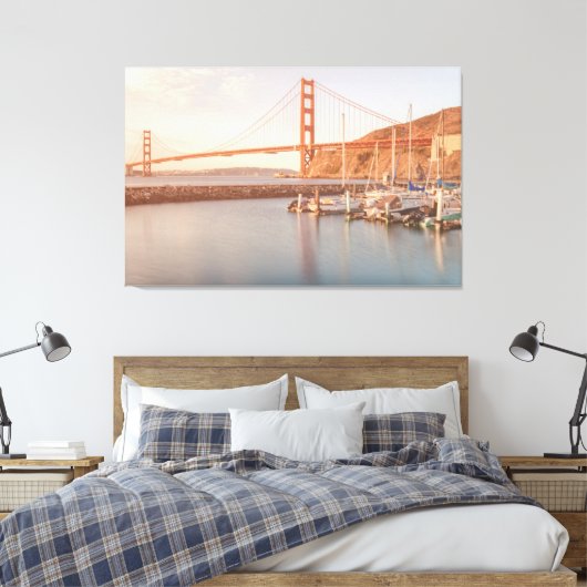 Golden Gate in de ochtend Canvas Afdruk (Insitu (Slaapkamer))