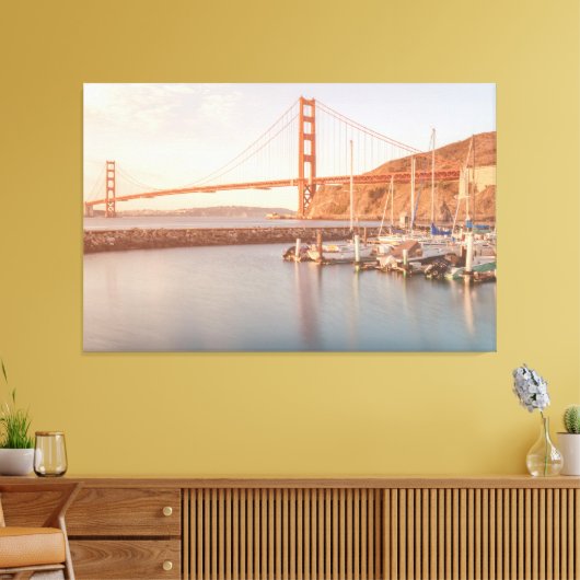 Golden Gate in de ochtend Canvas Afdruk (Insitu (Woonkamer))