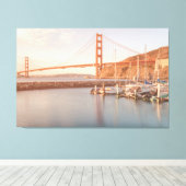 Golden Gate in de ochtend Canvas Afdruk (Insitu (Houten vloer))