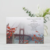 Golden Gate met Oranje Flowers Wedding Kaart (Staand voorkant)