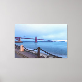 Golden Gate onder mist Canvas Afdruk
