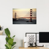 Golden Gate op zonsondergang Poster (Thuiskantoor)