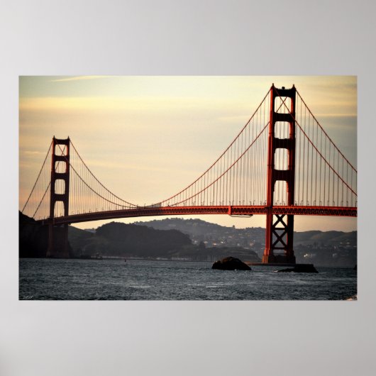 Golden Gate op zonsondergang Poster (Voorkant)