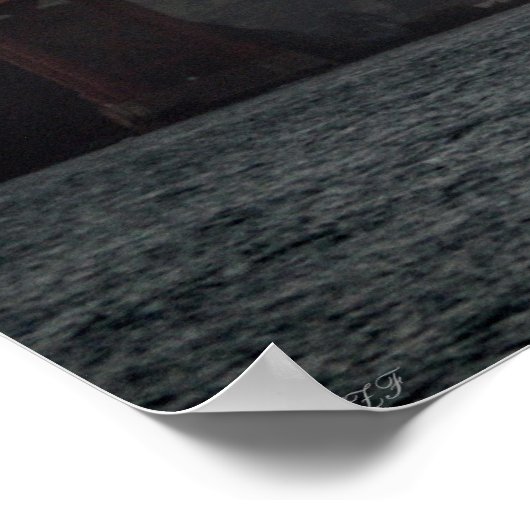 Golden Gate op zonsondergang Poster (Hoek)