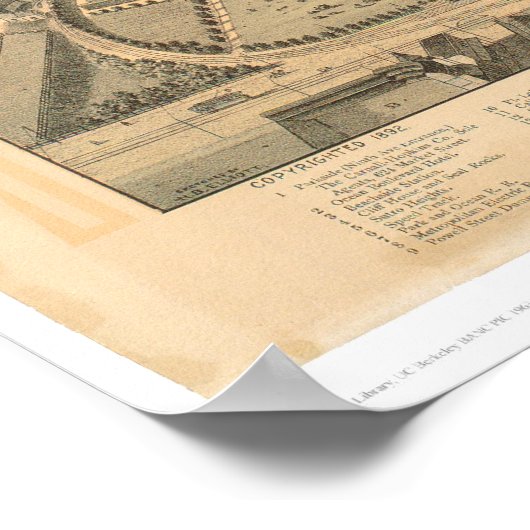 Golden Gate Park Panoramic Map 1892 (0644A) Poster (Hoek)