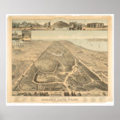 Golden Gate Park Panoramic Map 1892 (0644A) Poster (Voorkant)