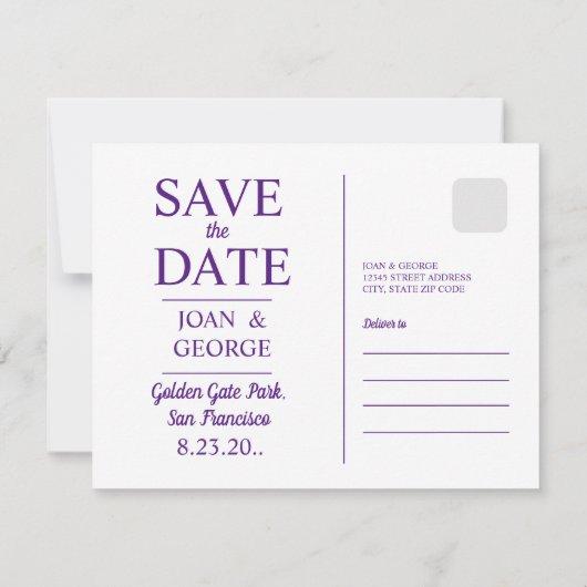 Golden Gate Park, San Francisco,  Save The Date (Achterkant)