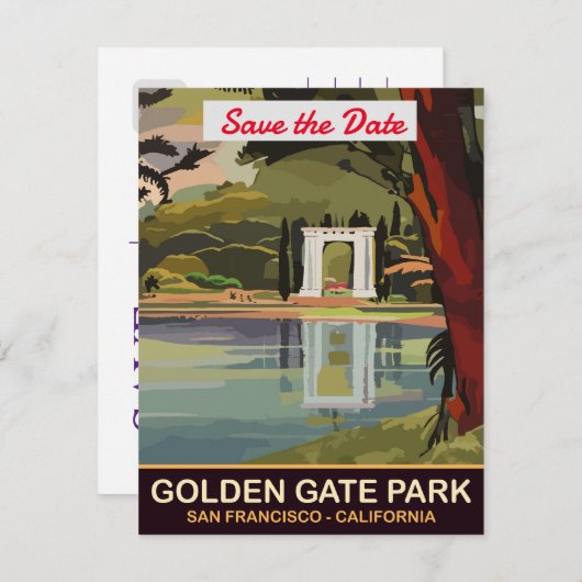 Golden Gate Park, San Francisco, Save The Date (Voorkant / Achterkant)