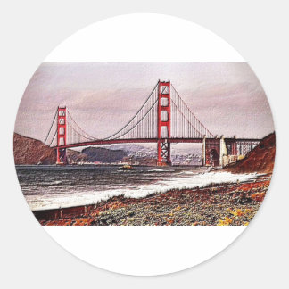 Golden Gate Ronde Sticker