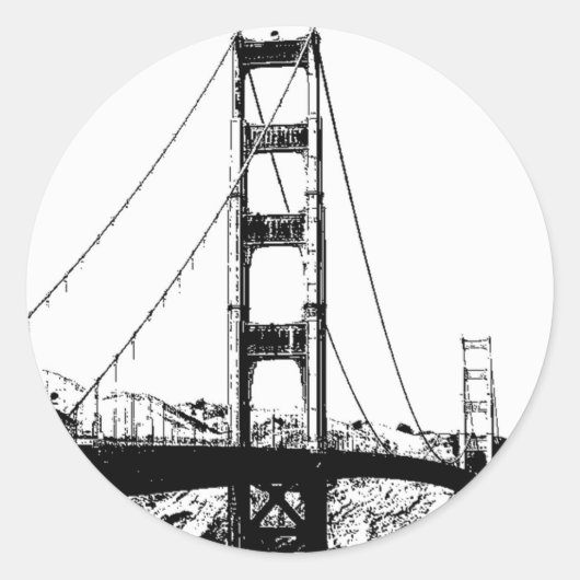 Golden Gate Ronde Sticker (Voorkant)