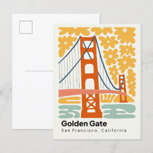 Golden Gate San Francisco California reizen bloeme Briefkaart