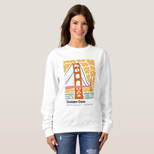 Golden Gate San Francisco California reizen bloeme Trui (Voorkant volledig)