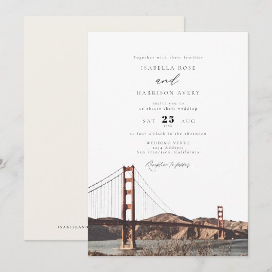 Golden Gate San Francisco California Wedding Kaart (Voorkant / Achterkant)