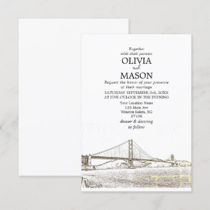 Golden Gate San Francisco Wedding Invitation Kaart