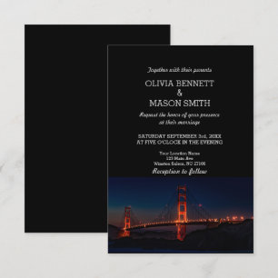 Golden Gate San Francisco Wedding Invitation Kaart