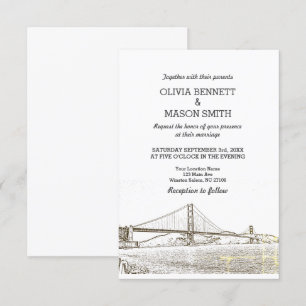 Golden Gate San Francisco Wedding Invitation Kaart