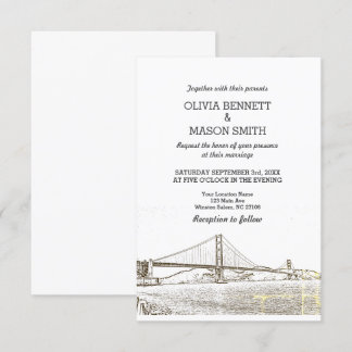 Golden Gate San Francisco Wedding Invitation Kaart