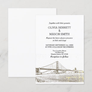 Golden Gate San Francisco Wedding Invitation Kaart