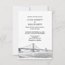 Golden Gate San Francisco Wedding Invitation Kaart