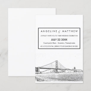 Golden Gate San Francisco Wedding Invitation Kaart