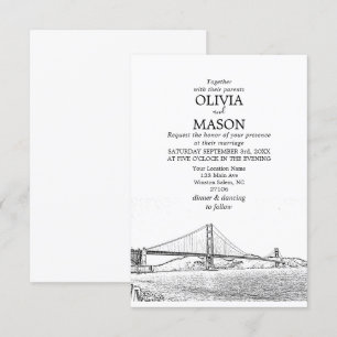Golden Gate San Francisco Wedding Invitation Kaart