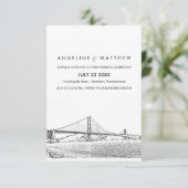Golden Gate San Francisco Wedding Invitation Kaart (Staand voorkant)
