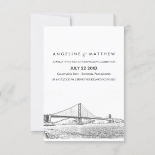Golden Gate San Francisco Wedding Invitation Kaart