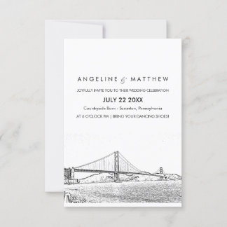 Golden Gate San Francisco Wedding Invitation Kaart