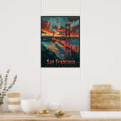 Golden Gate: skyline van San Francisco Poster (Keuken)