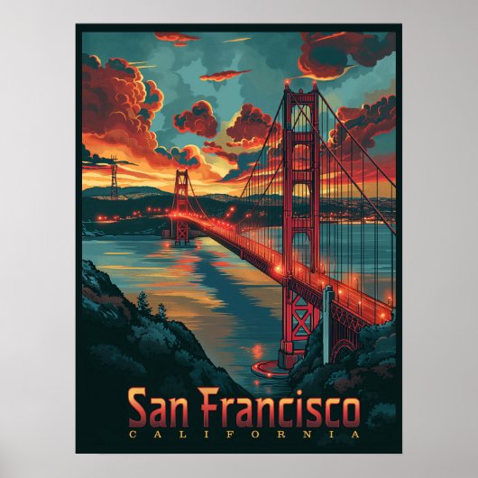 Golden Gate: skyline van San Francisco Poster (Voorkant)