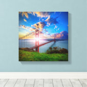 Golden Gate Sunrise Canvas Afdruk (Insitu (Houten vloer))