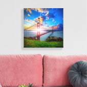 Golden Gate Sunrise Canvas Afdruk (Insitu (Woonkamer))
