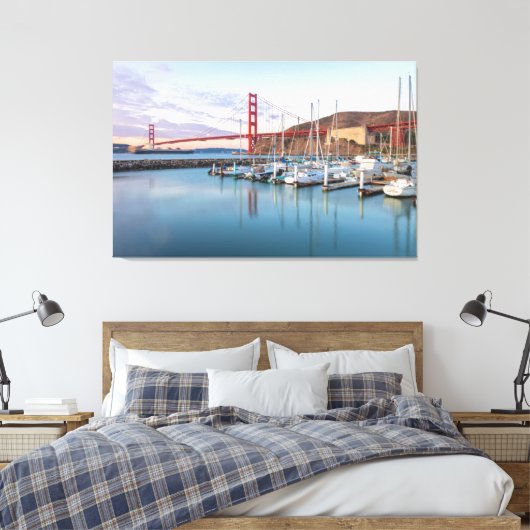 Golden Gate Sunrise Canvas Afdruk (Insitu (Slaapkamer))