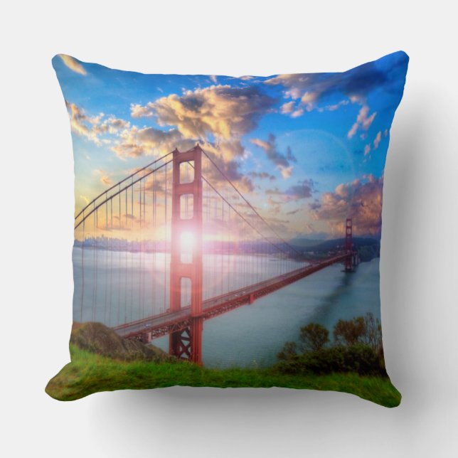 Golden Gate Sunrise Kussen (Voorkant)