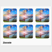 Golden Gate Sunrise Vierkante Sticker (Vel)