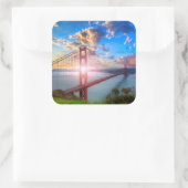 Golden Gate Sunrise Vierkante Sticker (Tas)